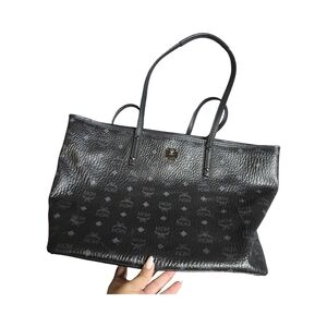 MCM Black Leather Women's Signature Tote Bag
